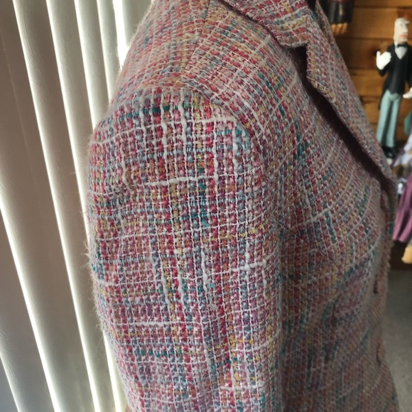 Grace Elements tweed pink white blue blazer. Rare find so in trend. - Picture 5 of 6